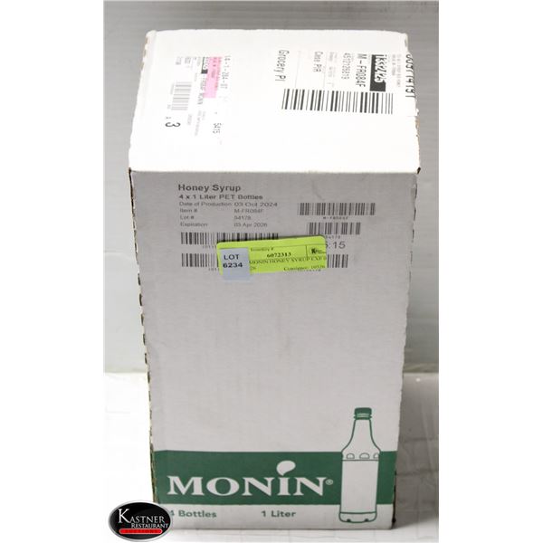 4 X 1L MONIN HONEY SYRUP EXP 03 APR 2026
