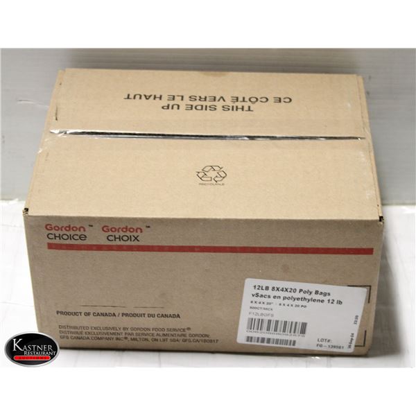 12LB BOX OF 8 X 4 X 20 GORDON CHOICE POLY BAGS