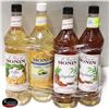 Image 1 : 4 ASSORTED MONIN SYRUPS