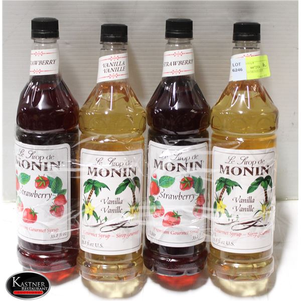 4 ASSORTED MONIN SYRUPS