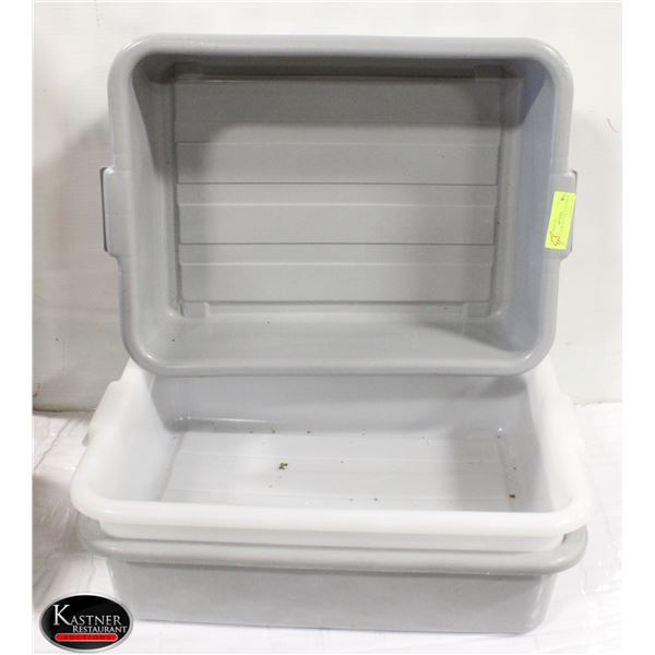 3 - 13.5" X 18" X 5" GREY BUS BINS