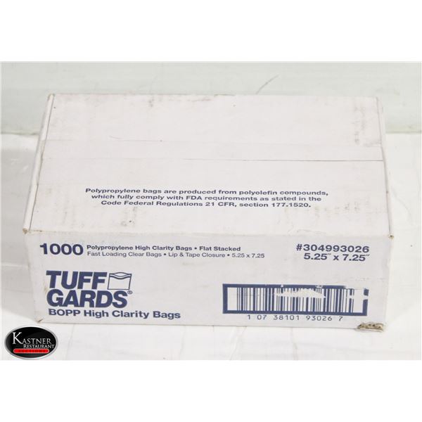APPROX 1000 TUFF GARDS POLY HIGH CLARITY BAGS