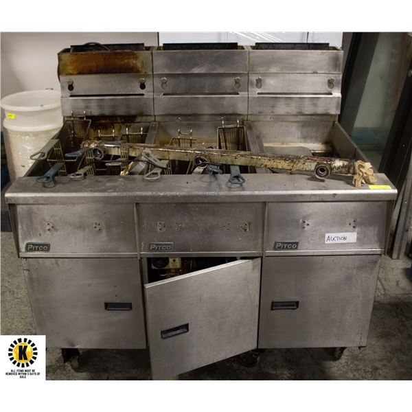 PITCO 3 FRYER DEEP FRYER W/ 9 BASKETS W/ ASSORTED