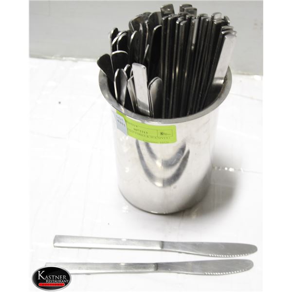30 ASSORTED FORKS & 30 KNIVES ( ALL S/S )