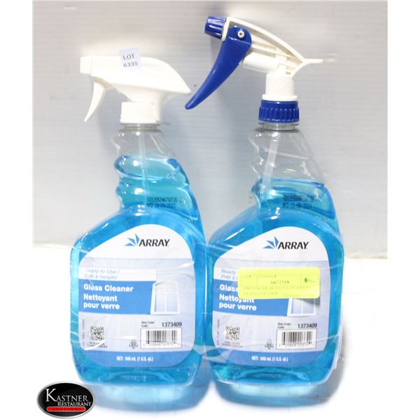 TWO 946 ML BOTTLES OF ARRAY GLASS CLEANER