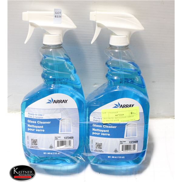 TWO 946 ML BOTTLES OF ARRAY GLASS CLEANER