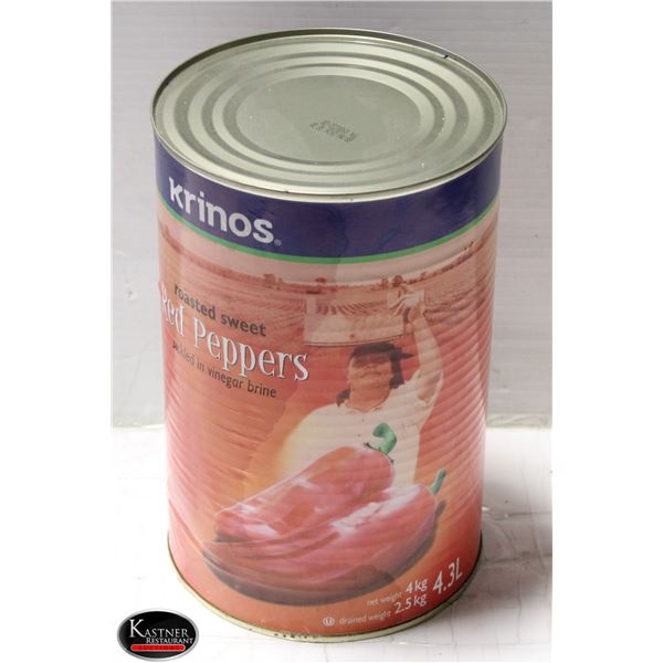 4.3L CAN OF KRINOS ROASTED SWEET RED PEPPERS