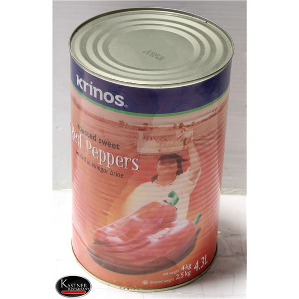 4.3L CAN OF KRINOS ROASTED SWEET RED PEPPERS