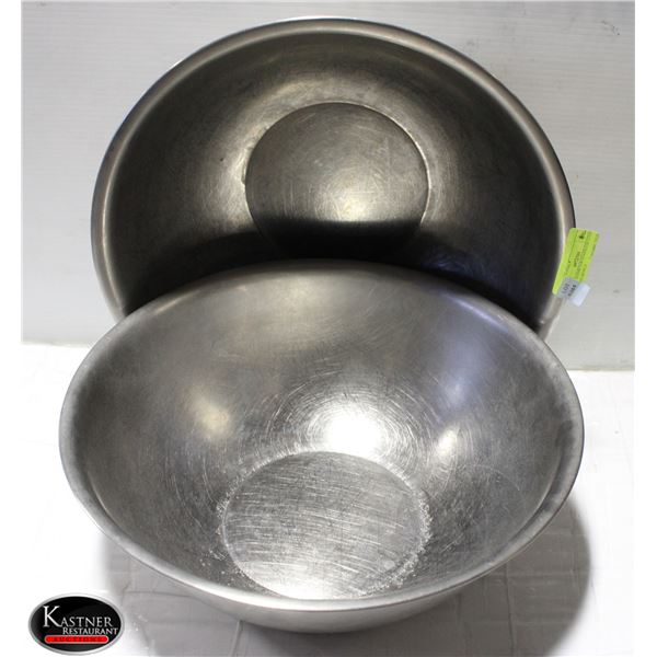 2 - 16" DAIMETER STAINLESS STEEL MIXING BOWLS