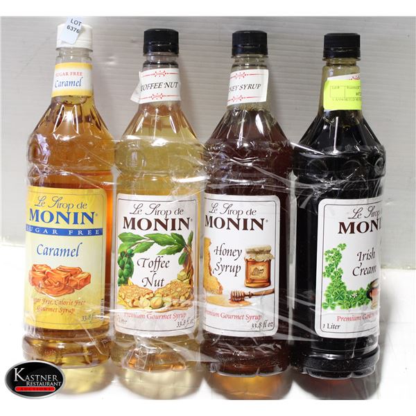 4 ASSORTED MONIN SYRUPS