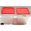 Image 1 : PAIR OF 8 QT CAMBRO DRY STORAGE BINS W/ LIDS