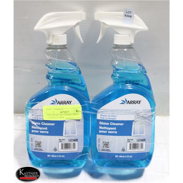 TWO 946 ML BOTTLES OF ARRAY GLASS CLEANER