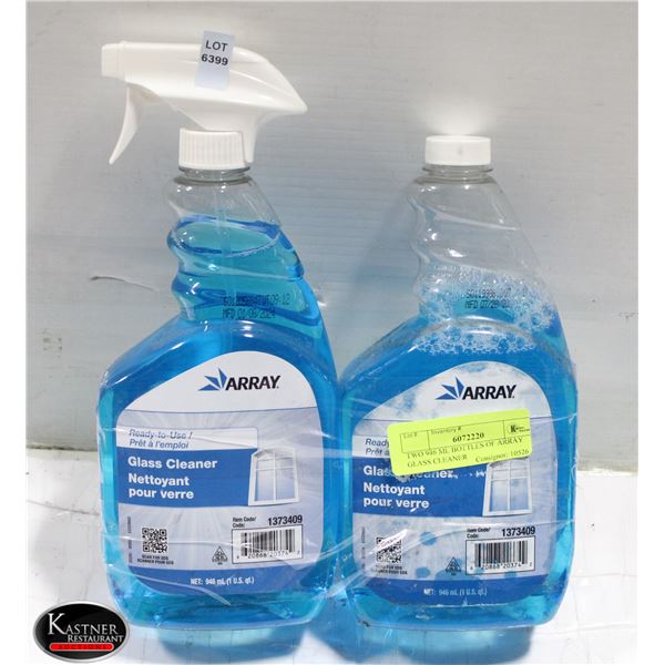 TWO 946 ML BOTTLES OF ARRAY GLASS CLEANER