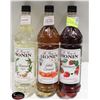 Image 1 : 3 ASSORTED 1L BOTTLES OF MONIN SYRUPS
