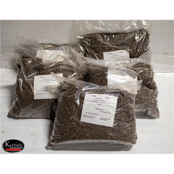 CASE W/ 5 500 GRAM BAGS OF BASIL FROM ETHIOPIA