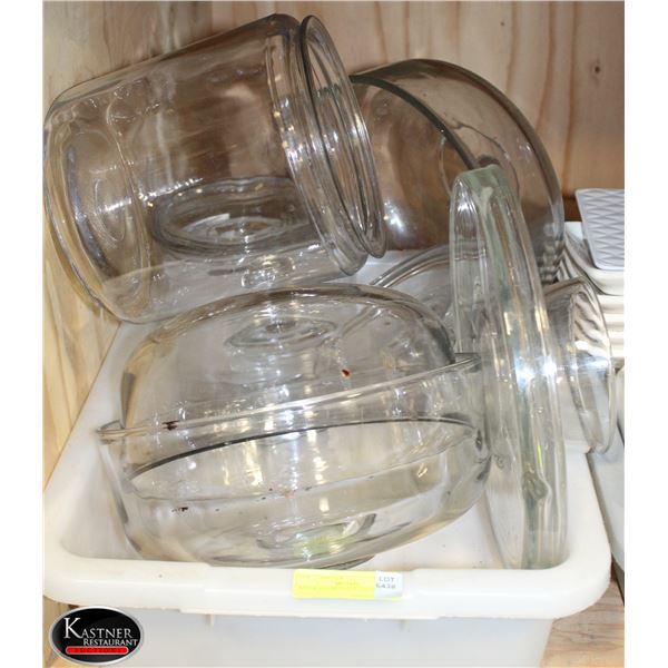 BIN OF ASSORTED GLASS DISPLAYS