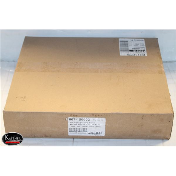 BOX OF LAPCO 5 X 200 BAKING CUPS TULIP BROWN