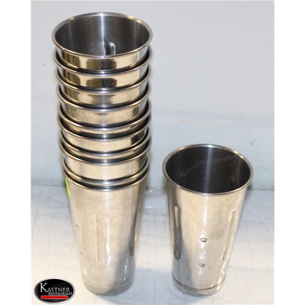 11 STAINLESS STEEL MIXING CUPS