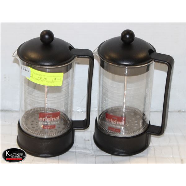 TWO GLASS FRENCH PRESSES