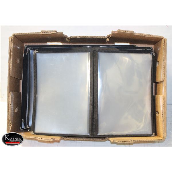 BOX OF TRANSPARENT MENU COVERS