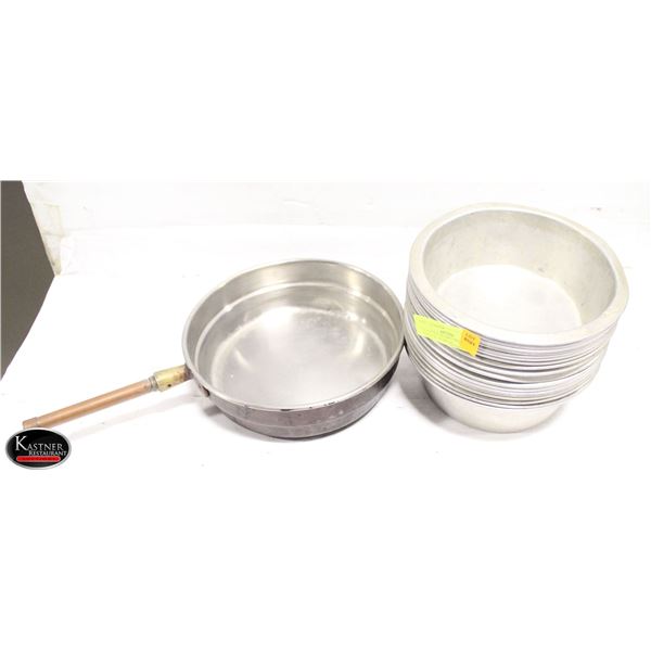 18 - 7.5" X 3" ALUMINUM ROUND MOLDS W/ 10" SAUCE