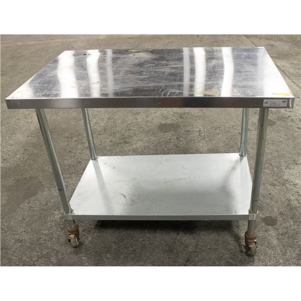 EFI 30" X 48" X 38" S/S WORK TABLE ON CASTORS W/