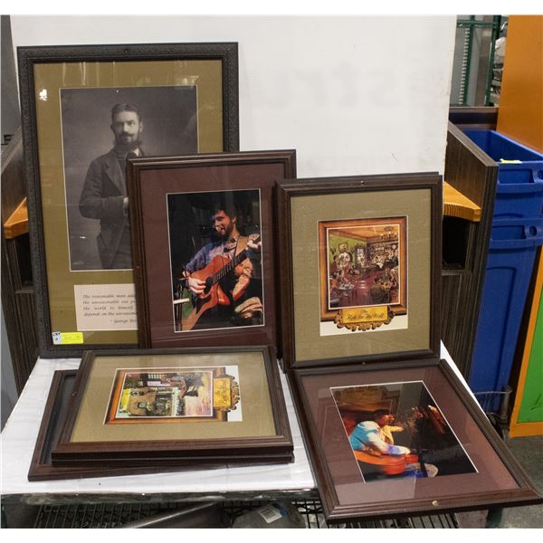 9 ASSORTED RESTAURANT WALL DECOR PICTURES