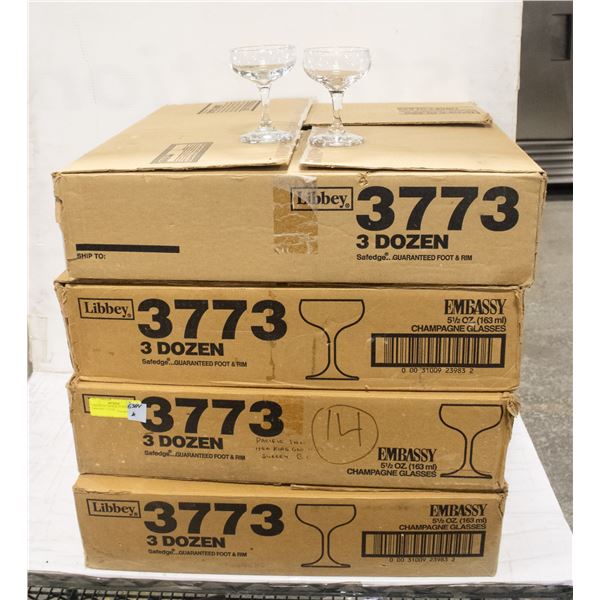 4 BOXES OF APPROX 12 DOZEN EMBASSY 5 1/2 OZ