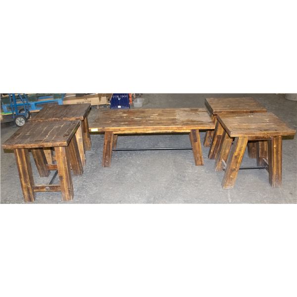 WOODEN COFFEE TABLE SET