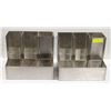 Image 1 : PAIR OF STAINLESS STEEL CONDIMENT ORGANIZERS