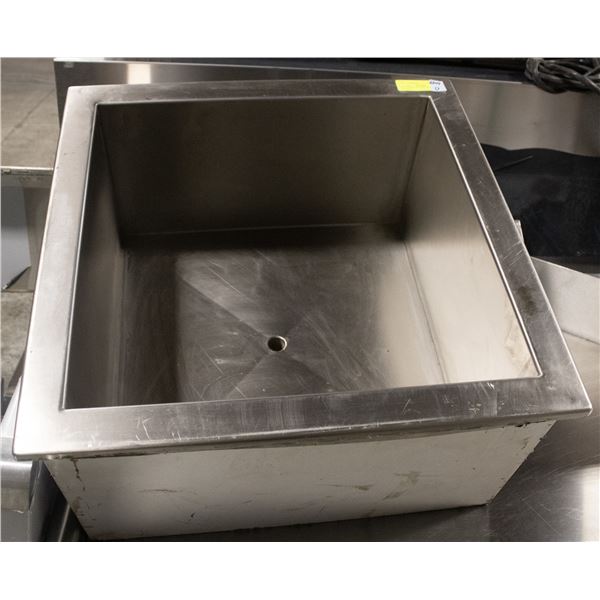 21.5" X 21.5" X 11"  STAINLESS STEEL ICE BIN
