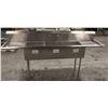 18" X 17" X  11" 3 WELL S/S SINK WITH FAUCET & PRE