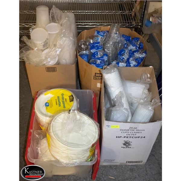 4 PARTIAL CASES OF DOME LID COLD CUPS, PAPER