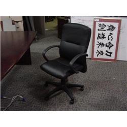 Black Leather Mid Back Boardroom Knee Tilter