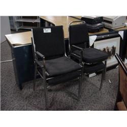 4 Black Stacking Chairs