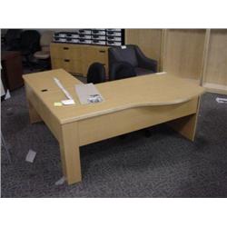 Ash Maple L-shape Wave  Front Executive Desk