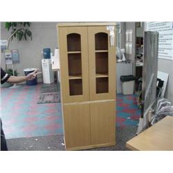 Ash Maple Glass Door Hutch