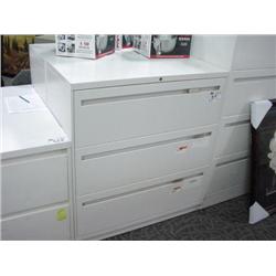 White 3 Drawer Lateral File Cabinet