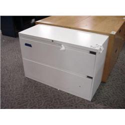 White Kimbal  2 Drawer Lateral File Cabinet