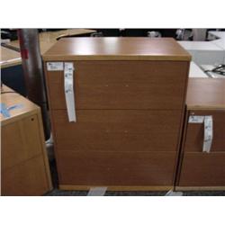 Honey Maple 3 Drawer Lateral File Cabinet