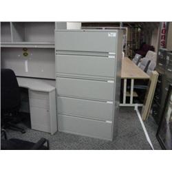 Grey 5 Drawer Lateral File Cabinet