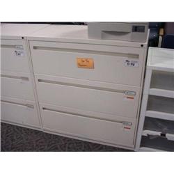 Cream Kimbal  3 Drawer Lateral File Cabinet