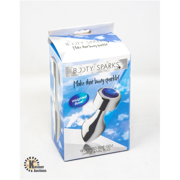 BOOTY SPARKS WEIGHTED BLUE GEM LARGE ANAL PLUG