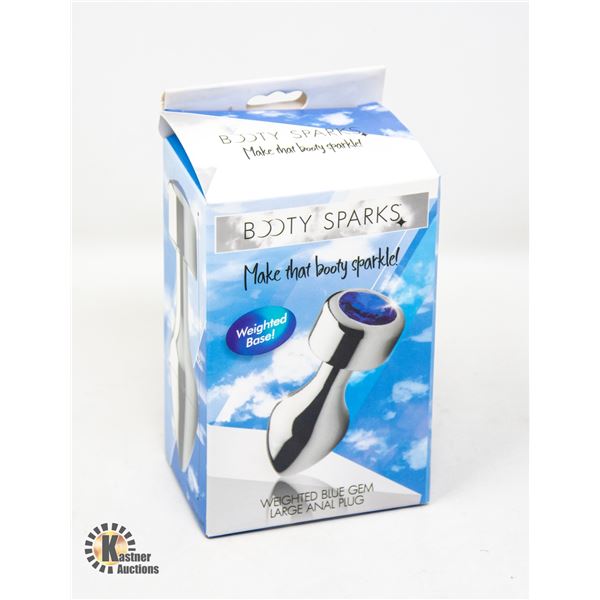 BOOTY SPARKS WEIGHTED BLUE GEM LARGE ANAL PLUG