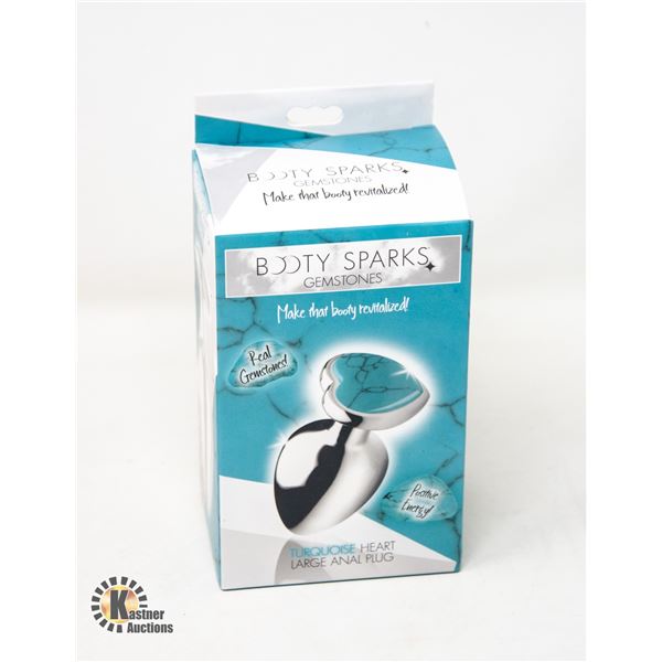 BOOTY SPARKS TURQUOISE HEART LARGE ANAL PLUG