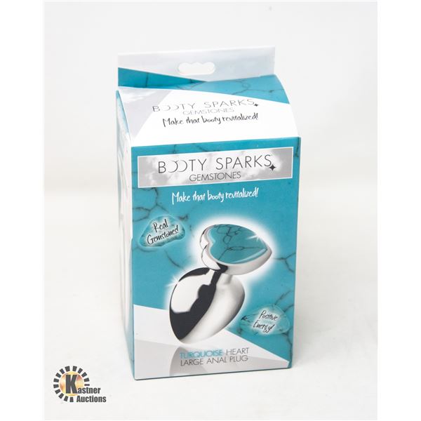 BOOTY SPARKS TURQUOISE HEART LARGE ANAL PLUG