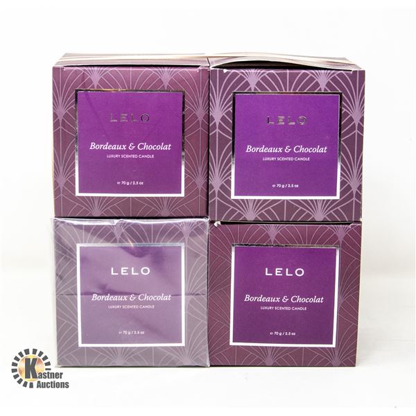 4 LELO BORDEAUX & CHOCOLATE CANDLES