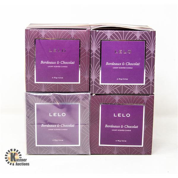 4 LELO BORDEAUX & CHOCOLATE CANDLES