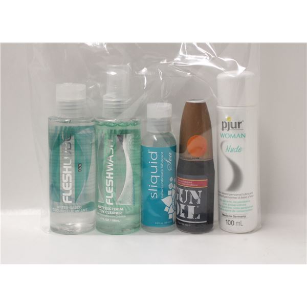BAG OF 5 ASSORTED PERSONAL LUBRICANTS