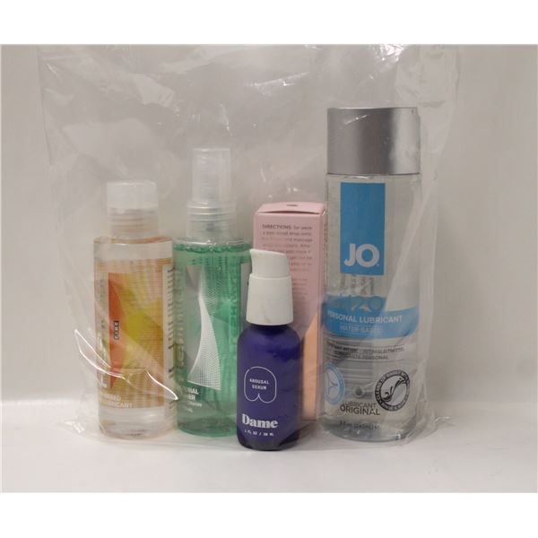 BAG OF 5 ASSORTED PERSONAL LUBRICANTS
